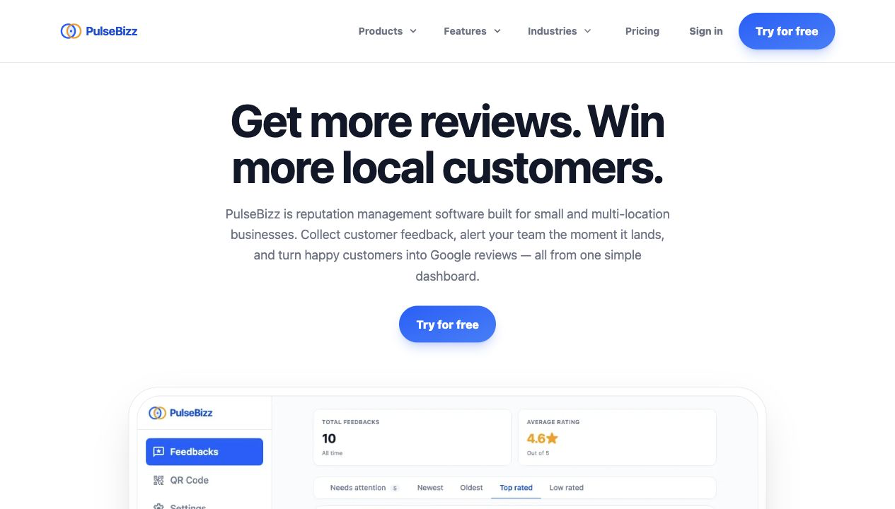 PulseBizz — live preview